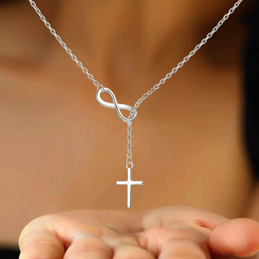 18k Gold, Rose Gold Or Sterling Silver Infinity Cross Lariat Necklace -  Walmart.com
